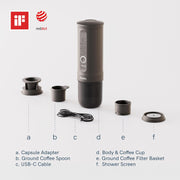 Portable Espresso Machine 20 Bar Self-Heating USB-C Space Grey