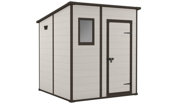 Manor Pent Outdoor Garden Storage Shed 6 × 6 ft Brown