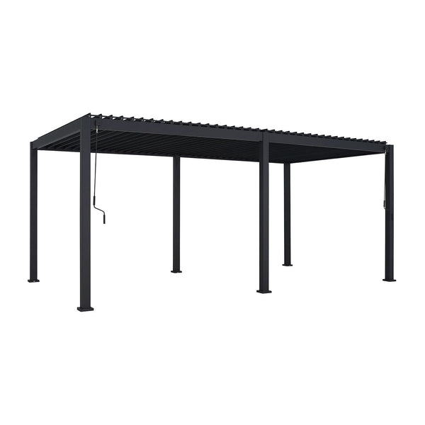 7.2m x 3.6m Rectangular Aluminium Louvered Pergola – Grey